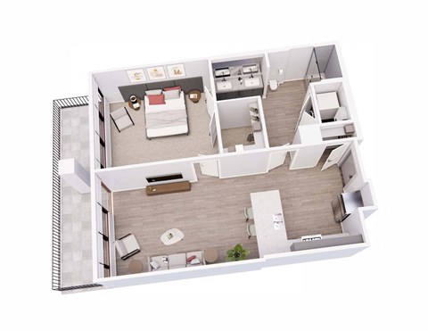 1 bed 1 bath 1M Floor Plan at Tesson Ridge, Saint Louis Missouri